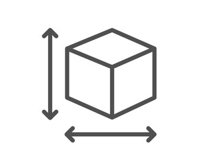 Poster - box size line icon. package dimension sign. parcel measurement symbol. quality design element. linea