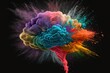 Brain Explosion! A Multicolored Powdery Show of Knowledge and Creativity colorful powder Mind blown Generative AI