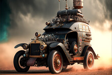 I Wish I Could Invent An Suv Steampunk Car That Has Not Yet Been Invented. - Generative AI