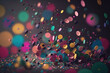 Abstract background of colorful confetti. Generative AI Art.