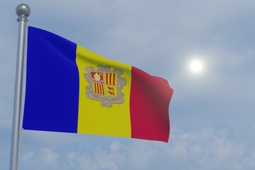 National Flag in the Sun - Andorra