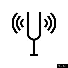 Fototapete - Tuning fork vector icon in line style design for website, app, UI, isolated on white background. Editable stroke. Vector illustration.