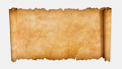 Wall Mural - Old paper scroll or parchment animation. Two types of luma matte, for background and text, 4k 