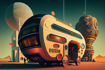 Poster - Futuristic world created with Generative Ai