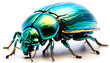 Beautiful Colorful Beetle on white background Generative AI