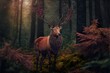 Deer in the forest created with Generative AI 