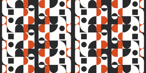 Aufkleber - Abstractions and geometric shapes. Red and white elements. Vector seamless pattern for wallpapers, textiles, pillows, notebooks, other prints.