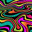 neon abstract wavy background pattern with black