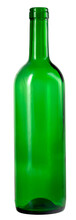 Empty 0.7 Liter Wine Bottle On An Isolated Background.