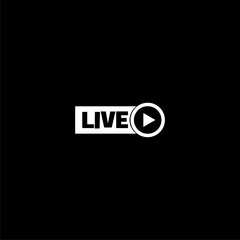 Sticker - Live broadcast icon isolated on dark background