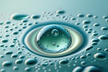 Water Droplet Used As A Background Texture. Generative AI