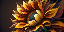 Bright Sunflower Color That Is Ideal For Wallpaper And Webpages. Generative AI