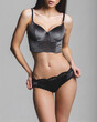 © pridneprovskiy - The body of a slim young girl in sexy lingerie on a studio gray background. Diet, fitness, healthy lifestyle
