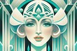 © Soulmate - Illuminati priestess lady flat illustration created with Generative AI technology