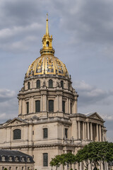 Fragments of Hotel des Invalides (National Residence of Invalids, 1671 - 1676) – now complex of museums and monuments relating to military history of France. PARIS, FRANCE.