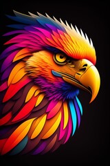 Wall Mural - colored eagle