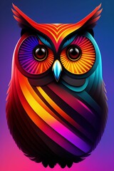 Canvas Print - colored owl