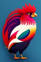 Sticker - colored rooster