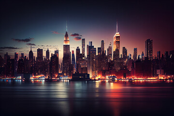 Wall Mural - new york city sunset skyline