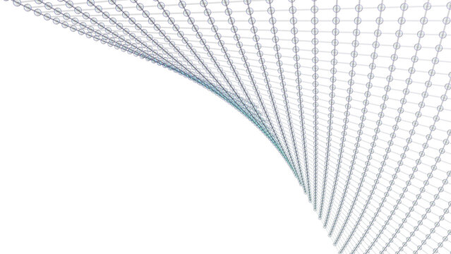 Clear atom structure on twist plane uder white light environment. Concept 3D CG of biological science, network technology and human strategy. PNG file format.