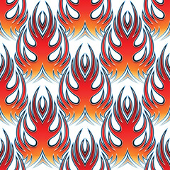 Seamless pattern vector fire flame image. Fire flames repeating tile background wallpaper texture design.