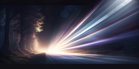 Wall Mural - abstract background with light rays, generative ai