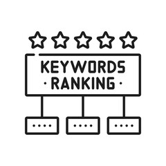 Aufkleber - Keywords ranking and data storage outline icon