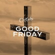 Composition of orthodox good friday text and copy space over christian cross
