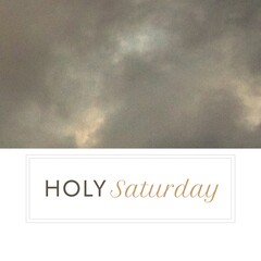 Canvas Print - Composition of holy saturday text and copy space over clouds