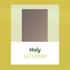 Sticker - Composition of holy saturday text and copy space over multi coloured background