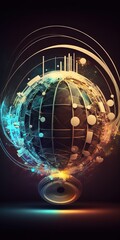 Poster - wireless connection technology and internet communication. concept of a global communication network