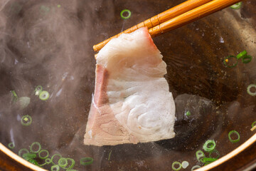 Wall Mural - ぶりしゃぶ　Shabu-shabu Japanese food of yellowtail