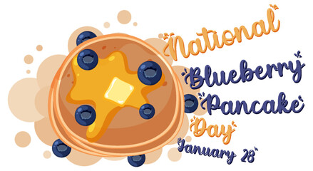 Canvas Print - National Blueberry Pancake Day Banner