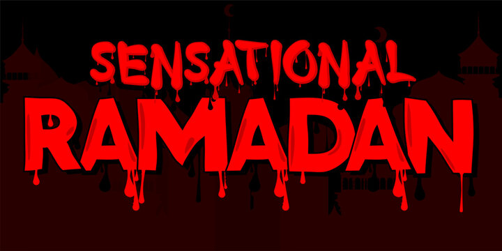 Sensational Ramadan. Graffiti tag. Abstract modern holiday street art decoration performed in urban painting style.