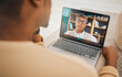 © Courtney/peopleimages.com - Laptop, video call and mental health with virtual counseling consultation, doctor and patient with communication Psychologist, depression and people talk of trauma and anxiety, support and trust