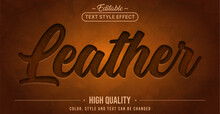 Editable Text Style Effect - Brown Leather Text Style Theme.