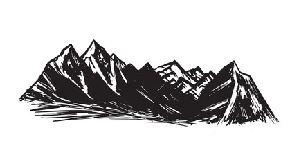 Wall Mural - Rocky mountains, hand drawn style, vector illustration.	
