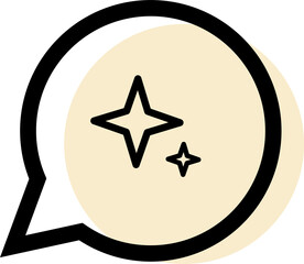 Wall Mural - A message bubble graphic in a dialog box with a twinkle symbol in the center to express surprise, excitement, amazement, happiness, shock