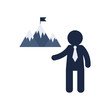 © Koon - blue and white business mission presentation man with mission flat icon symbol