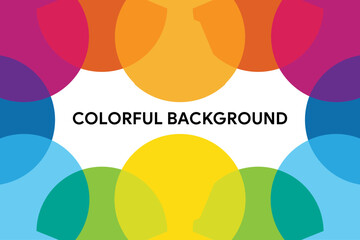 Poster - Modern Graphic design Elements. Abstract Template with Clean Minimal Style. Overlapping Colorful Circles in White Background. frame of wallpaper