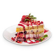© Grafvision - Slice of layered creamy fruit cake