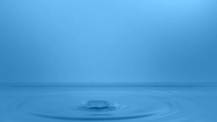 Wall Mural - slow motion falling drops of water on the surface