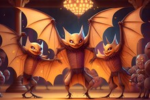 Group_of_bats_dressed_in_their_finest_attire_dance. Made With Generative AI