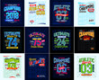 Collection of sports vector illustration, typography design, t Shirt print