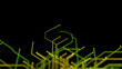 © RocknRoller Studios - Green and Yellow Neon Lines form a Futuristic High-Tech Mesh. Connectivity Concept with copy-space.