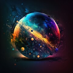 Wall Mural - the whole universe is conceptualised in a bubble. generative ai