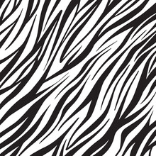 Black Zebra Pattern With Simple And Bold Flat Line Decoration Isolated On Square White Wallpaper Template For Social Media Template, Paper And Textile Scarf Print, Wrapping Paper, Poster.