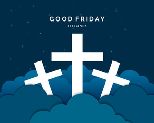 Wall Mural - Good Friday With Cross And Cloud