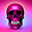 Totenkopf in pink astral angst der achziger Jahre Stil - created with generative AI technology
