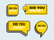 © Yasir Design - Did you know speech bubble in flat design style. Art design knowledge post for interesting post or article.